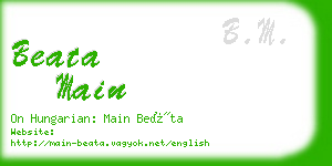 beata main business card